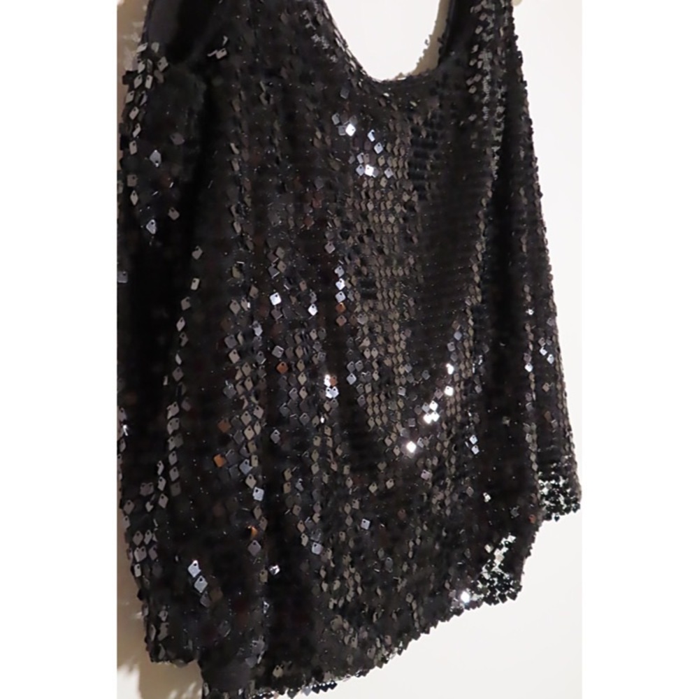 Bundle 2for1 Black/White shimmer sequin tank tops